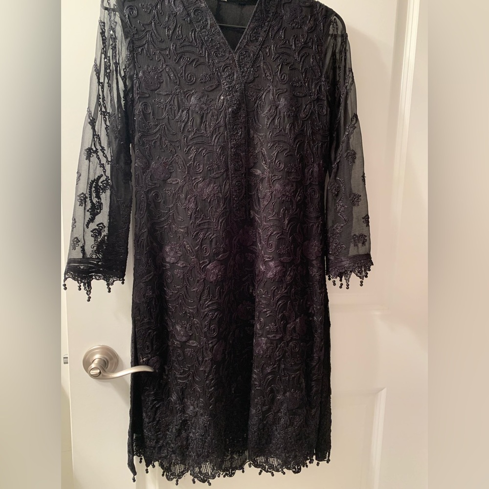 full embroidery designer dress